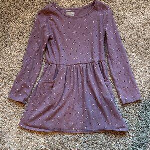 Cat & Jack Mauve Floral Long-Sleeve Dress